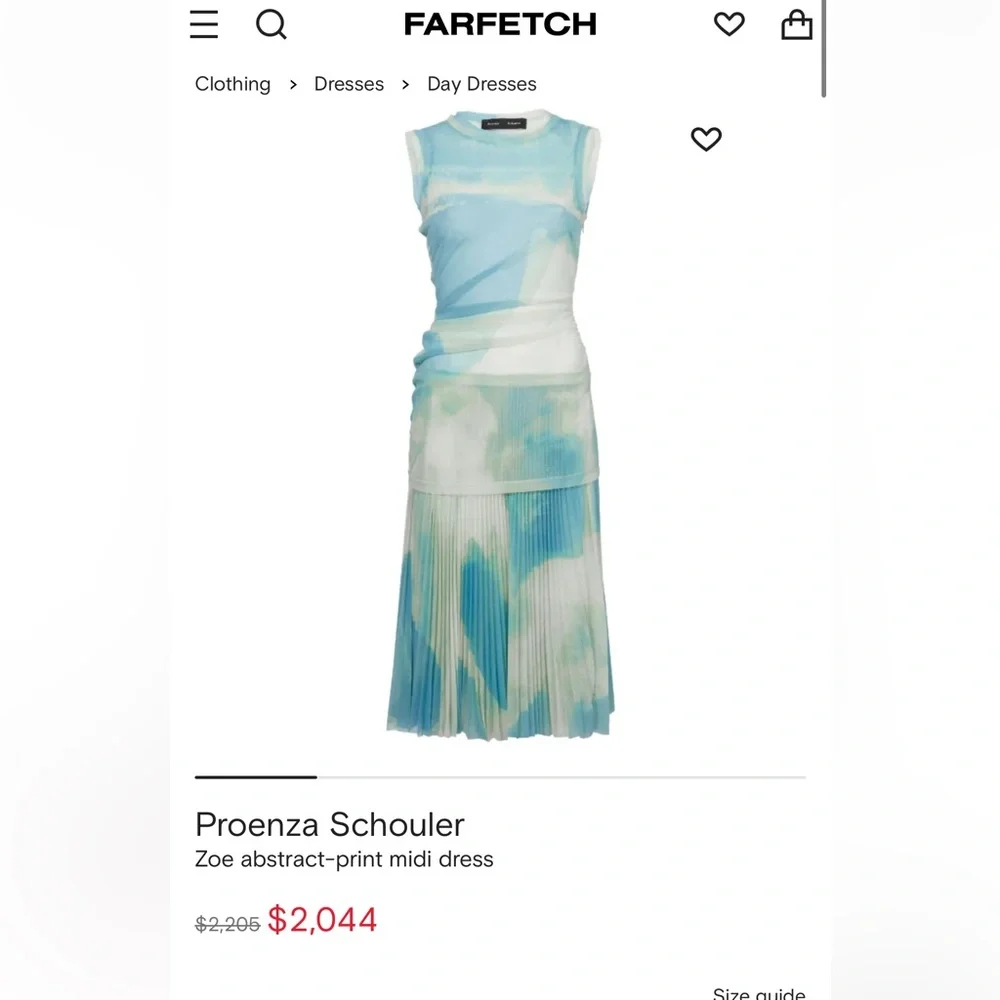 PROENZA SCHOULER Layered printed chiffon dress NWT - Picture 6 of 12